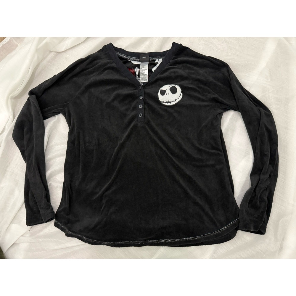 Jack Skellington The Nightmare Before Christmas Women Long Sleeve‎ Sleep Shirt M